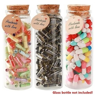 52 / 60 / 100 Chiếc Dạ Quang Mini DIY Tin Nhắn Viên Nang Trống Ghi Chú Thuốc Có Cuộn Giấy Chúc Viên Trong Suốt Đảng Ngày Lễ Tình Nhân
