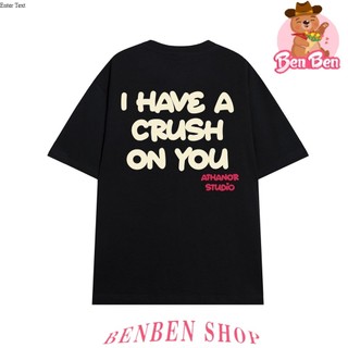Áo thun tay lỡ Unisex 100% Cotton oversize form rộng mẫu Crush On You