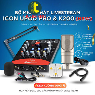 Mic Livestream thu âm Sound Card ICON UPOD PRO & Mic TAKSTAR PC K200 Hát Livestream Điện Thoại
