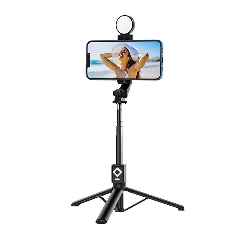 Gậy Chụp Hình 3 Chân Selfie Tích Hợp Đèn Led Livestream Video Bluetooth Điều Khiển Từ Xa 10 Mét Mẫu Mới 2024 BH1N