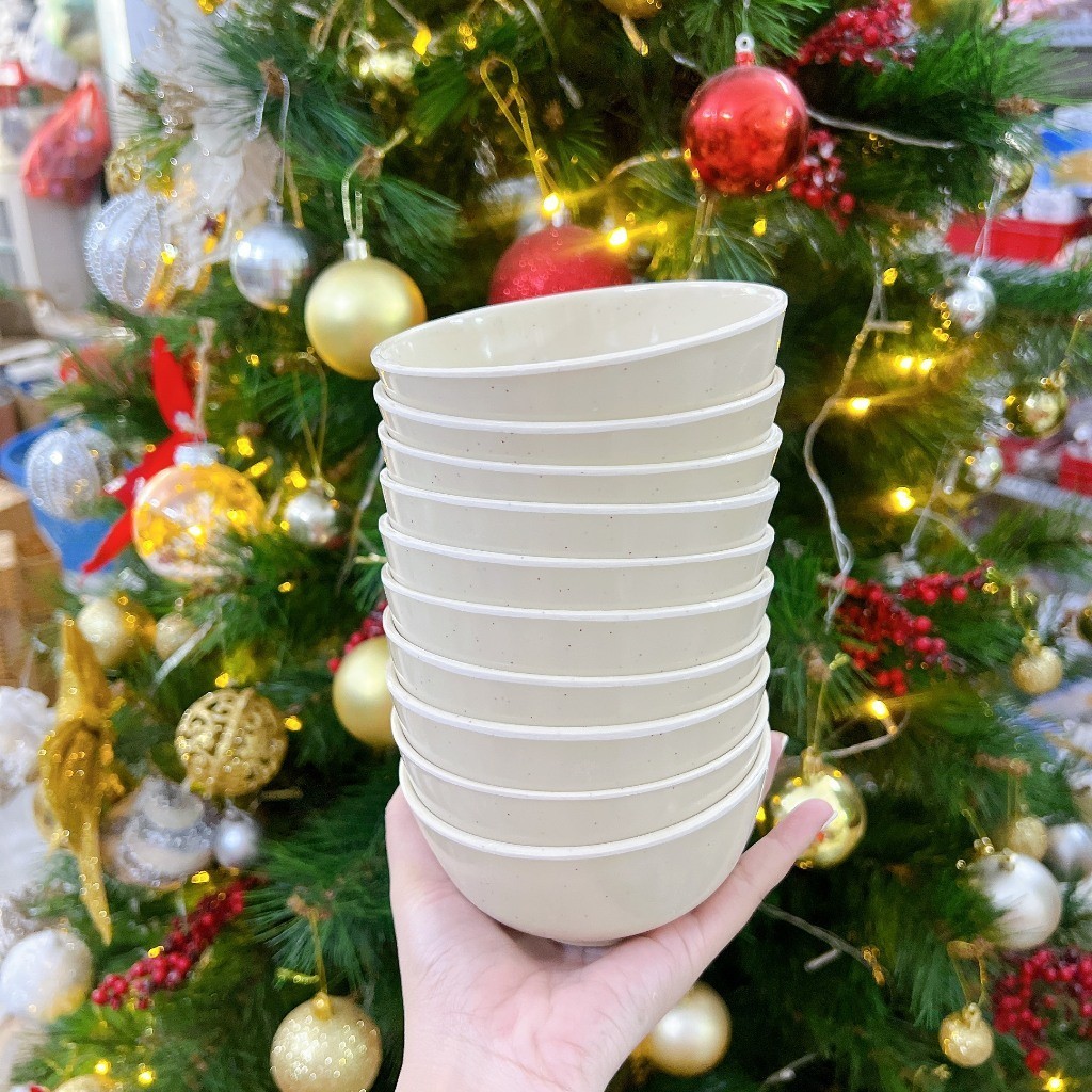 Chén cơm nhựa Melamin - Combo 10 chén ăn cơm, ăn lẩu tiện lợi cho gia đình hàng quán