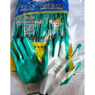Đôi găng tay phủ cao su mã 388 -găng tay bảo hộ lao động