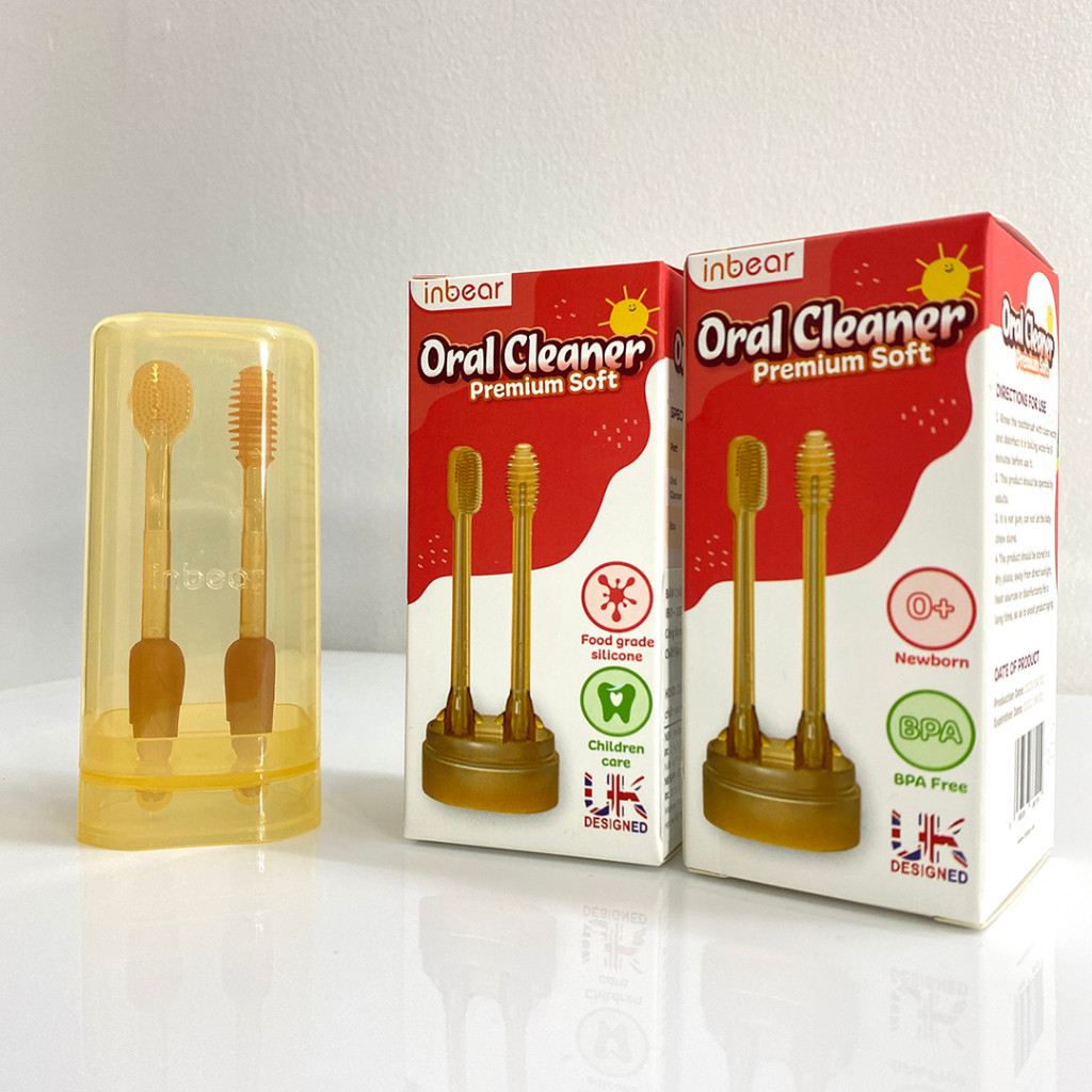Set Rơ Lưỡi Và Bàn Chải Đánh Răng Inbear FITOLABS Chất Liệu Silicon An Toàn Cho Trẻ Sơ Sinh