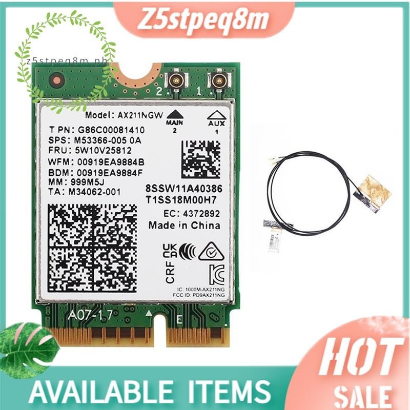 【 Z5stpeq8m 】 WiFi 6E AX211NGW Tri Band 2.4G / 5G / 6Ghz Thẻ Wifi mạng không dây cho Bluetooth 5.2 A