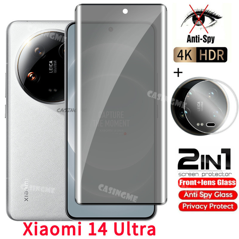 Xiaomi 14 Ultra Anti-Spy Privacy Cong Full Cover Kính cường lực Bảo vệ màn hình Phim riêng tư cho Xi
