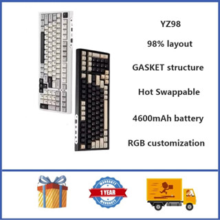 Bàn phím cơ không dây YUNZII YZ98 Cấu trúc GASKET Bàn phím cơ tùy chỉnh RGB có thể hoán đổi nóng