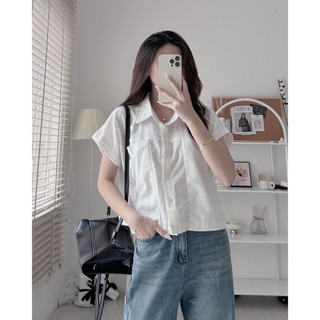 Áo sơ mi nữ cổ đức túi ngực Myra