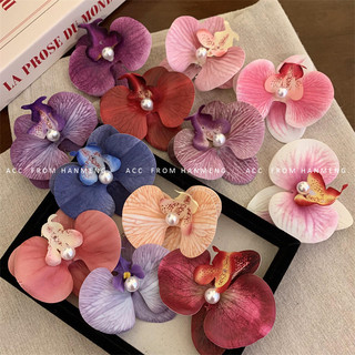 Phong Cách Hàn Quốc Ngọt Ngào Mô Phỏng Phalaenopsis Kẹp Tóc Siêu Cổ Tích Phong Lan Nổ Bên Kẹp Phụ Kiện Tóc Nữ