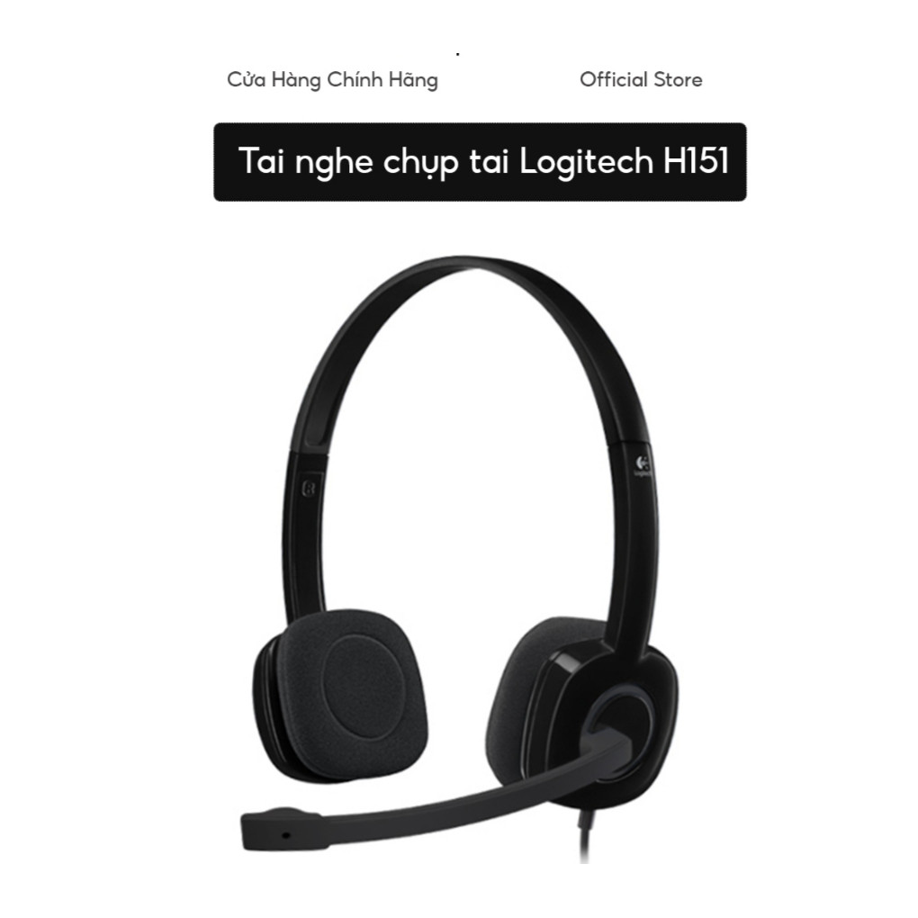 Tai nghe Logitech H151 - Âm Thanh Nổi, Có Bút Điều Khiển, 1 jack cắm 3.5mm