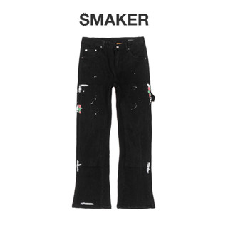 [SMAKER] Quần jeans dài nam màu đen vẫy sơn customize - SPLASHED FLARE JEANS IN BLACK