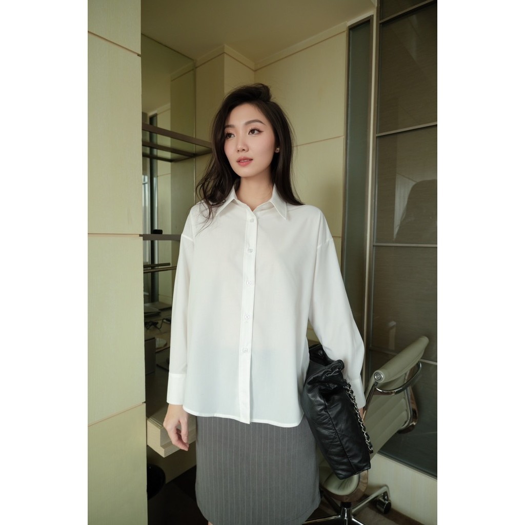 RUBIES Malab Shirt - Áo Sơ Mi Nữ Vải Kate Tay Dài Cổ Đức | BigBuy360 - bigbuy360.vn