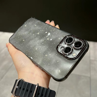 Ốp điện thoại lấp lánh mờ sang trọng cho iPhone15 14 Pro Max 11 12 13 Pro Max Vỏ máy ảnh chống sốc đi kèm màng ống kính bảo vệ mặt sau cứng