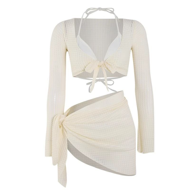 🌸Bikini🌸 COD Đồ Bơi Nữ 2024 Bộ Bốn Mảnh Cao Cấp Trắng Gợi Cảm Chia Kỳ Nghỉ Đồ Bơi | BigBuy360 - bigbuy360.vn