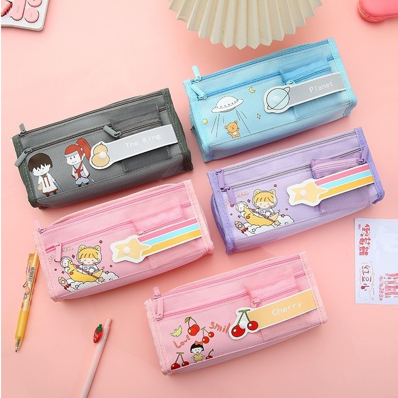 Hộp Bút Vải Cute Nhiều Ngăn Đa Năng Hàn Quốc BU24 - SHOP ĐỒ SƠ SINH TRẺ EM