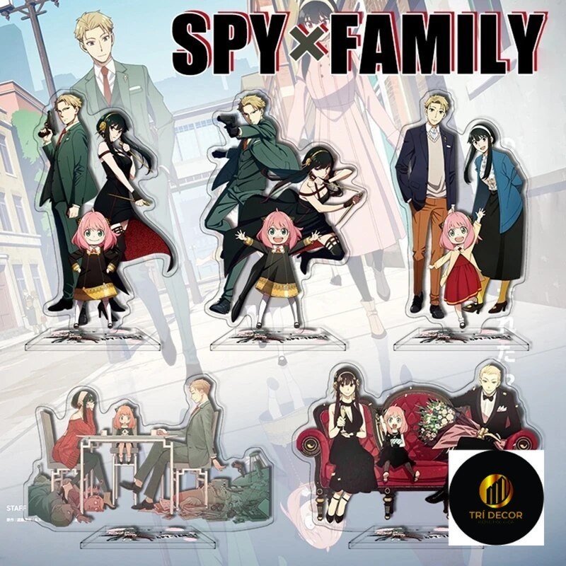 Mô hình Standee Spy X Family Anya Yor Loid Damian Franky Yuri Briar Sylvia 8 Phụ kiện trang trí để bàn góc học tập