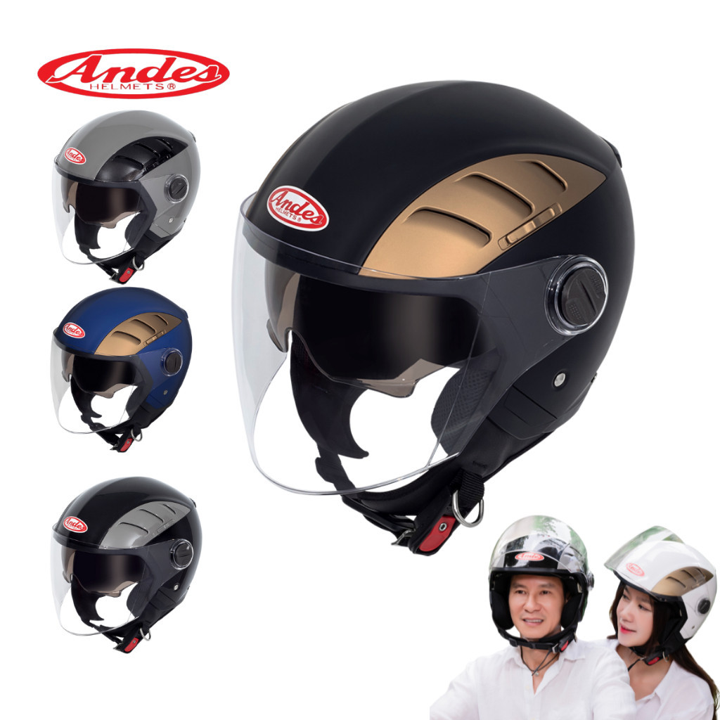 Mũ Bảo Hiểm 3/4 Đầu Andes 219- 219C- 3s219C có 2 kính mới 2024 chính hãng cho nam nữ đi xe máy 11