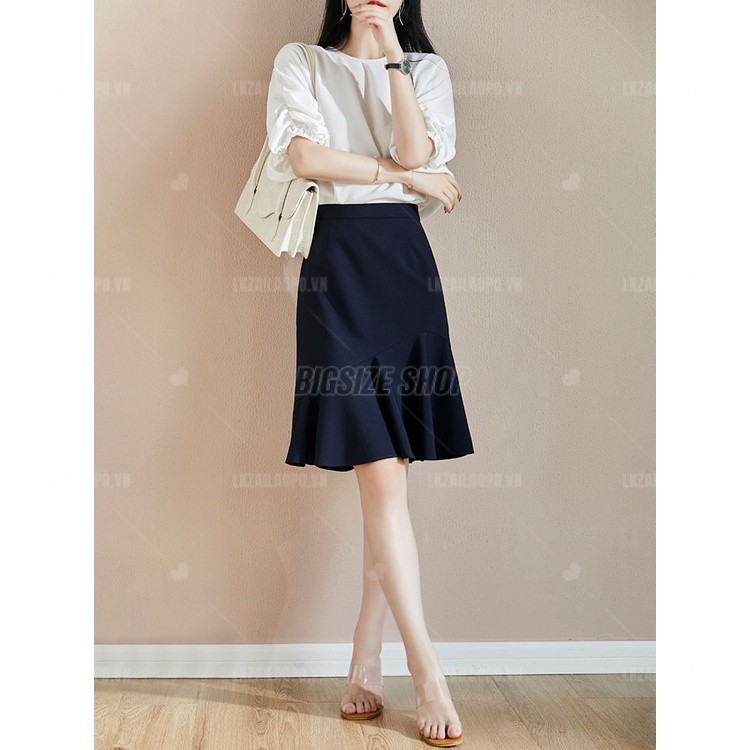 Chân váy ngắn nữ đuôi cá Bigsize chân váy công sở lưng cao cạp cao bút chì bánh bèo đen mùa hè Phong cách Hàn Quốc Thời Trang tiểu thư cá tính xinh đẹp cho người mập béo