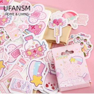UFANSM 46 Nhãn Dán Trang Trí Album/Nhật Ký/Sổ Tay Hình Hoa/Cô Gái Dễ Thương