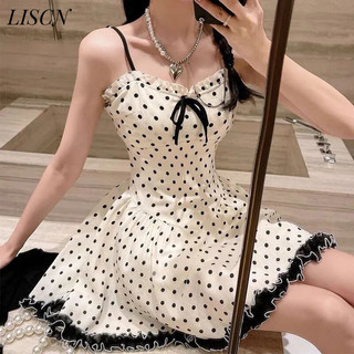 LISCN váy Đầm váy nữ body đầm Vintage Cute Xu hướng Fashion WLQ2430LJ2 13Z240325