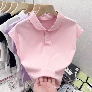 Phong Cách Mới Mùa Hè Mỏng Áo Sơ Mi polo Phong Cách Mới Áo Thun Nữ Hàng Đầu Thời Trang Nhỏ Bay Tay Phong Cách Pháp Sang Trọng Trang Trọng Vai Trắng t Mặc Ngoài C0WM