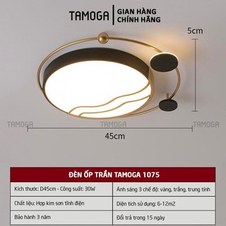 Đèn ốp trần tròn hiện đại sáng tạo TAMOGA 1075 3 chế độ ánh sáng