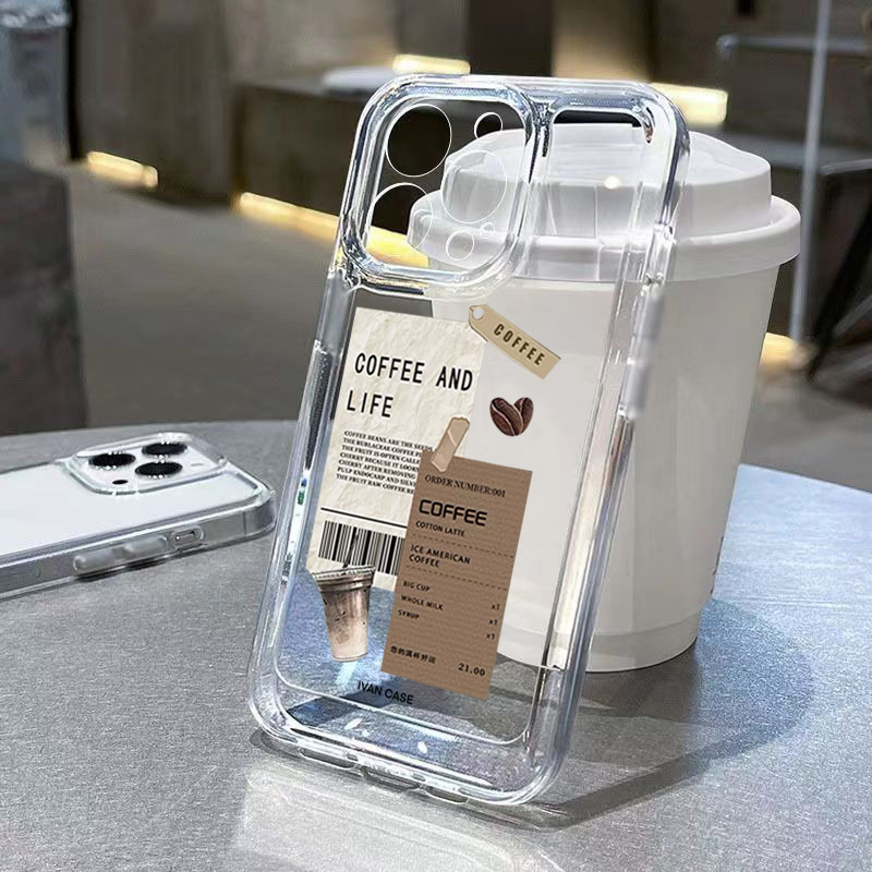 Ins Cà Phê Đậu Ốp Lưng Điện Thoại Samsung Galaxy A54 A34 A14 A55 A05 A05S A15 A25 A75 A52 A52S A53 A