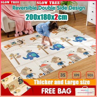 Thảm chơi trẻ em dày 2cm cực lớn có túi du lịch - Thảm ngủ chống nước cho trẻ sơ sinh, Thảm chơi hoạt động có thể gập lại cho gia đình và du lịch