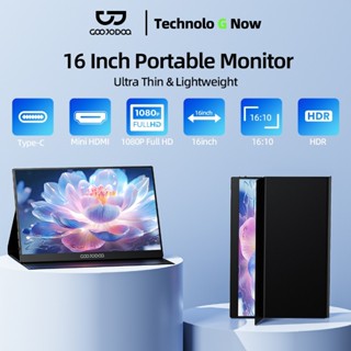 Màn hình máy tính xách tay di động GOOJODOQ 16 inch 4K FHD IPS cho iPad/PC/Di động/Xbox Switch/PS4