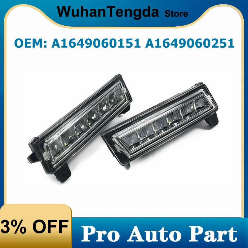 AOAUTO A1649060151 A1649060251 Đèn LED cản trước ban ngày chạy bộ cho Mercedes Benz ML GL GLK W164 X