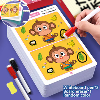 64 Trang Tìm sự khác biệt Trò chơi xếp hình có thể xóa được và ghi lại Sự tập trung và huấn luyện quan sát Phát triển trí não