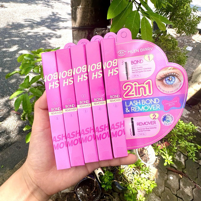 Mlen Diary Keo 2 Đầu Mascara 4in1 kết hợp dung dịch tẩy keo, thiết kế tiện lợi