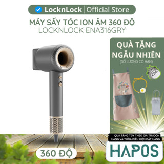 Máy sấy tóc ion âm LocknLock Chính hãng hair dryer đầu sấy từ 360 độ, chức năng tự làm sạch ENA316GRY - HAPOS KIDS