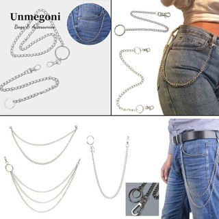 Unmegoni Dây mắt xích móc thắt lưng và túi quần phong cách cá tính cho nam và nữ