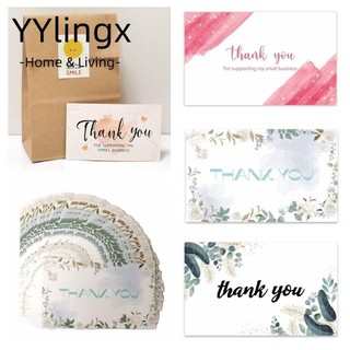 YYlingx 30 Tấm Thẻ Cảm Ơn 2.1x3.5 Inch Họa Tiết Lá Cây Độc Đáo Dùng Để Trang Trí Quà Tặng