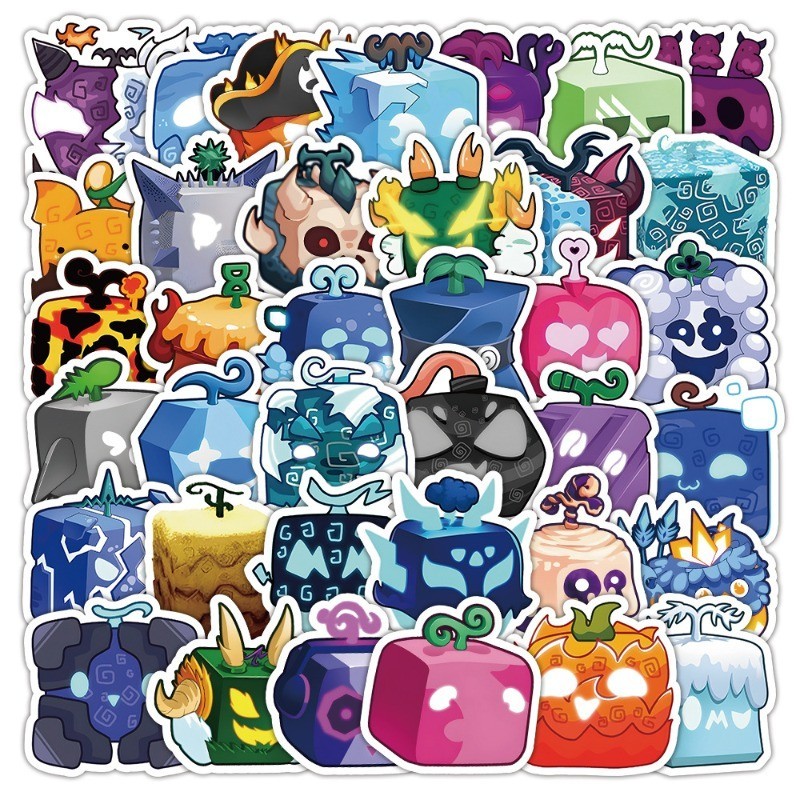 Z & M Z & M❀ Hình Dán Trái Cây BLOX ❀ Bộ 60 / 60 Miếng Dán Chống Thấm Nước Độc Đáo Cho Bé