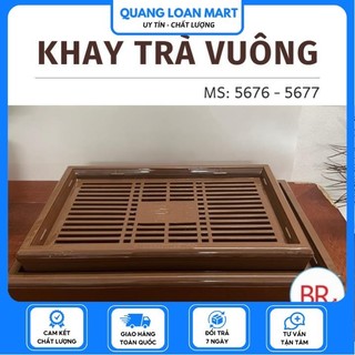 Khay Trà Vuông Việt Nhật Họa Tiết Sang Trọng Nổi Bật Khay trà vuông giả gỗ Việt Nhật cao cấp an toàn