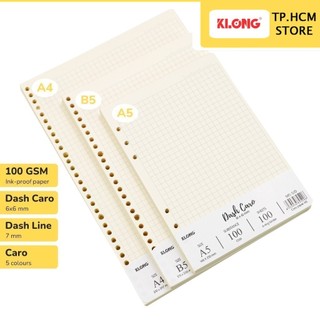 Ruột sổ còng giấy refill 100gsm Dash Caro Dash Line A5 B5 A4 KLONG 200 trang