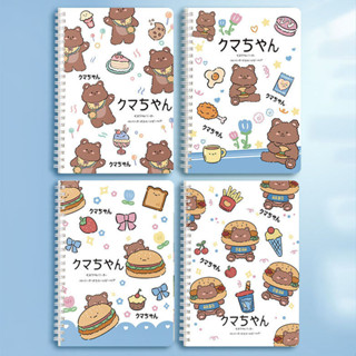 Winzige combo 4pcs Sổ lò xo A5 văn phòng phẩm giấy kẻ ngang 120 trang bìa siêu cute ghi chép hoạt hình dễ thương