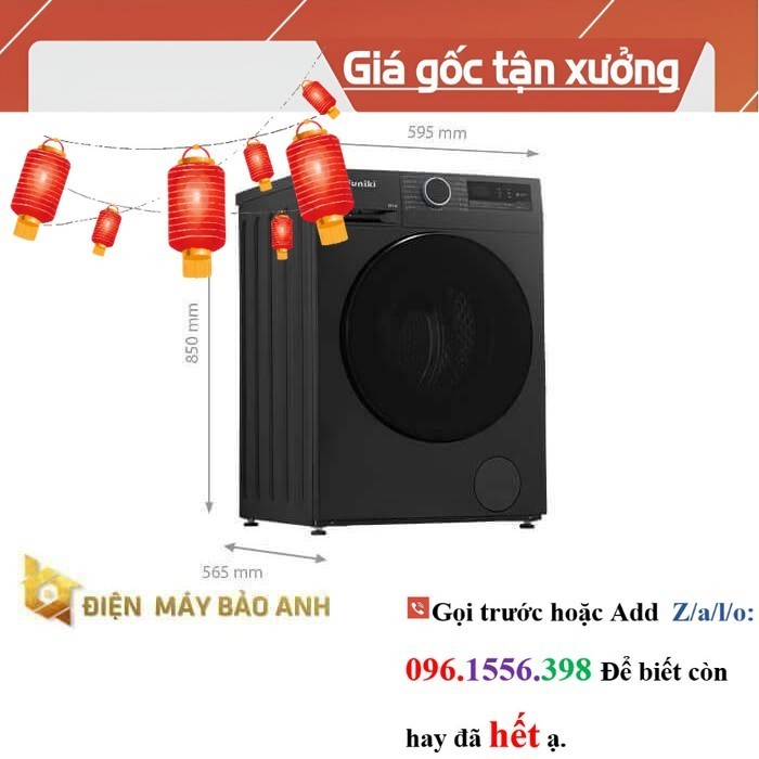 >> CH [Miễn phí giao lắp HN] Máy giặt Funiki 9.5 kg HWM F895ADG cửa trước, màu đen