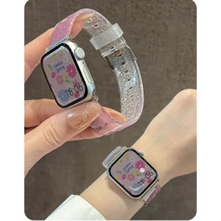 Dây đeo đồng hồ silicon trong suốt lấp lánh cho Amazfit Bip 5 3 Bip 3 Pro GTS 2 3 4 Mini GTR Mini Amazfit Active GTR 3 4 Bip U Pro Phụ kiện dây đeo đồng hồ thông minh