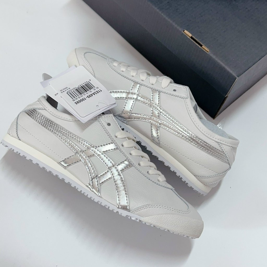 [Cửa hàng dứa] Onitsuka Tiger unisex Mexico 66 giày trượt màu trắng / bạc