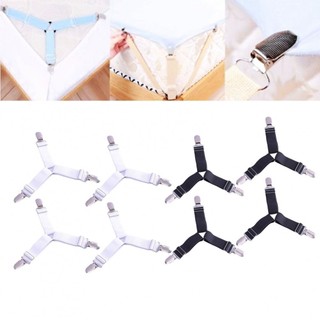 【FEELING 】Adjustable Sheet Clips 4 pack Elastic Cover Blanket Grippers Bed Sheet Fasteners