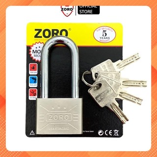 Ổ khóa ZORO 5 phân càng dài,chìa muỗng - ổ khóa càng dài, gọng dài siêu chắc, ổ khóa cửa, khóa bấm không cần chìa