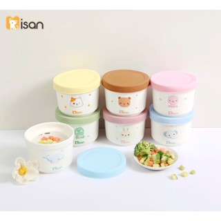 Hủ sứ Misan 250ml kèm 2 nắp cho bé ăn dặm, trữ đông tiện ích Misan.HCM