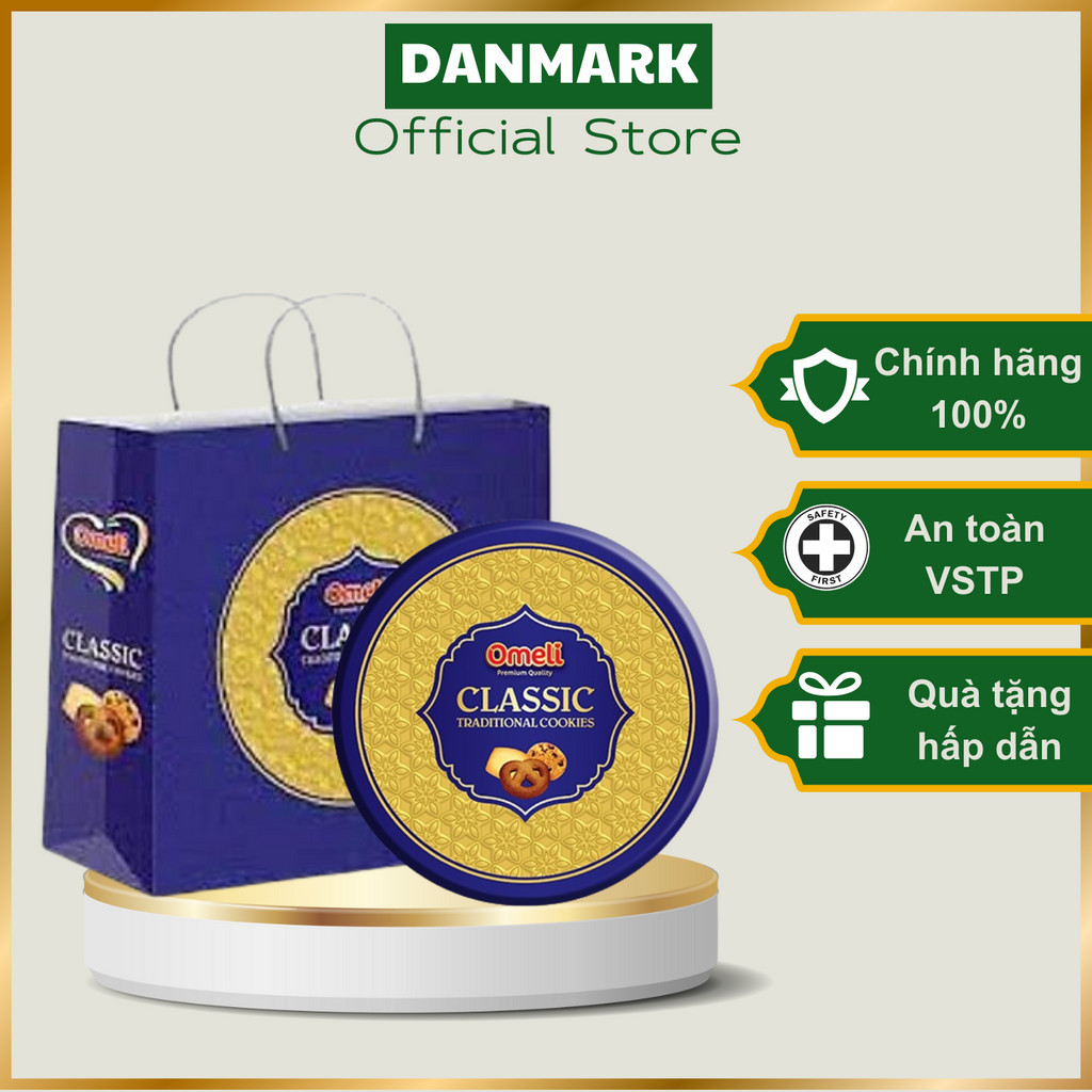 Bánh Classic Cookies Omeli, Bánh Quy Bơ Thơm Ngậy Hộp Thiếc 362g