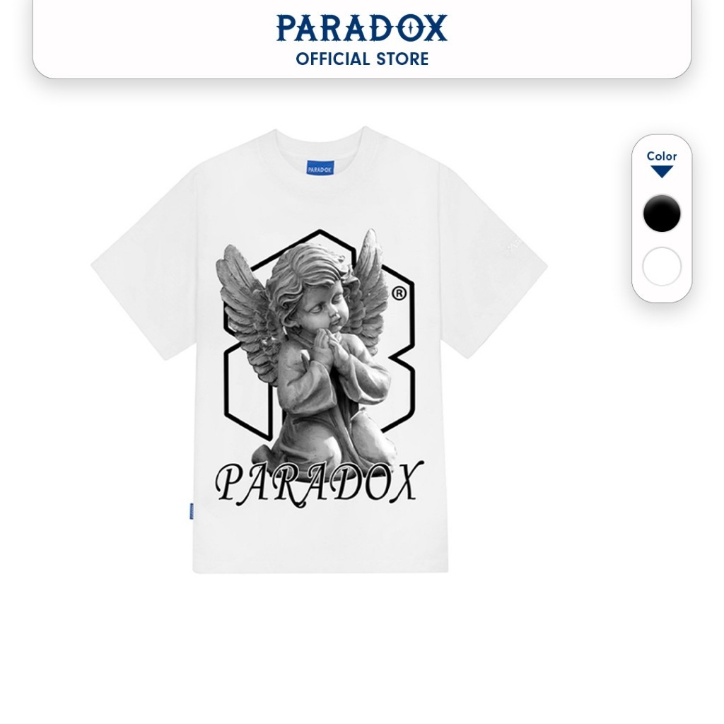 （Nóng bán） Áo thun form rộng Paradox tay lỡ - Unisex - In hình - SEPERATE - Trắng