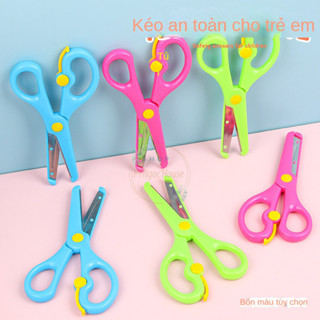 Kéo Nhựa Lưỡi Sắt Tập Cắt Giấy Thủ Công An Toàn Tiện Lợi Cho Bé Dụng Cụ Đồ Dùng Học Tập