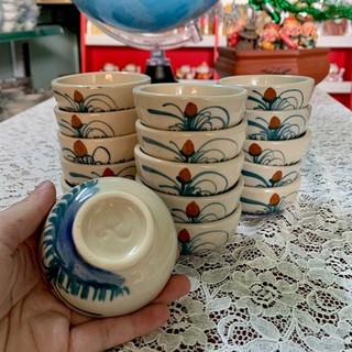 Chén chấm/ chén tương/ chén mắm/ bát nước chấm - vẽ gà trống cổ xưa, gốm sứ cao cấp