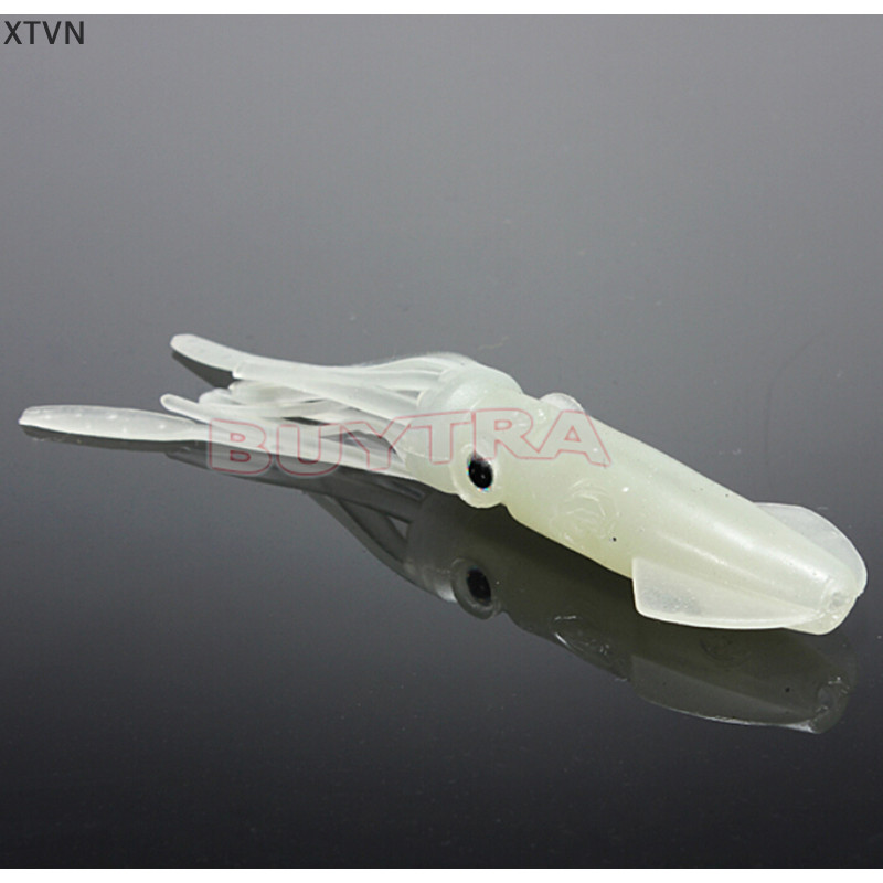 Xtvn 1 cái 4.3 "B2 mềm bạch tuộc câu cá mực váy lures luits phát sáng trong bóng tối nóng