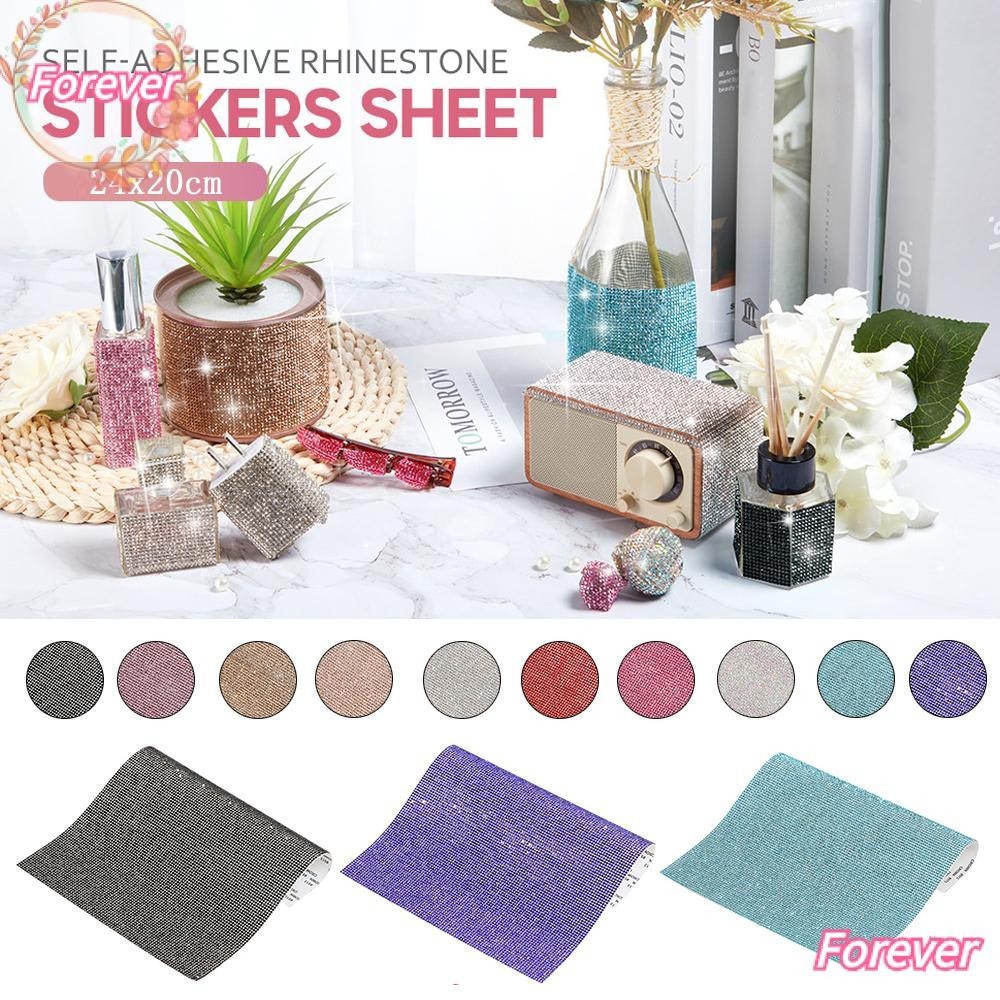 [Mã Cls2404A Giảm 30K Đơn 150K] Sticker Đính Đá Dán Tường Trang Trí Nhà Cửa/ Xe Hơi Tự Dính Nhiều Màu Sắc Lấp Lánh